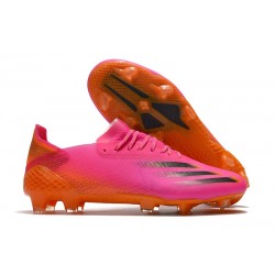 Scarpa adidas X Ghosted.1 FG Rosa Shock Nero Core Arancione Acceso