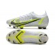 Nike Mercurial Vapor 14 Elite FG Bianco Nero Metallic Argento Volt