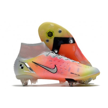 Nike Mercurial Superfly 8 Elite SG-PRO Anti Clog Bianco Argento Metallico Platino Puro