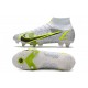 Nike Mercurial Superfly 8 Elite SG-PRO Anti Clog Bianco Nero Metallic Argento Volt