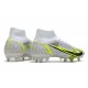 Nike Mercurial Superfly 8 Elite SG-PRO Anti Clog Bianco Nero Metallic Argento Volt