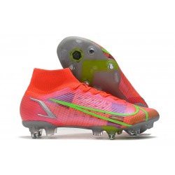 Nike Mercurial Superfly 8 Elite SG-PRO Anti Clog Cremisi Vivace Argento Metallico