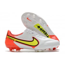 Nuovo Nike Tiempo Legend IX Elite FG Bianco Volt Cremisi Vivace