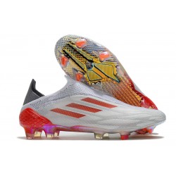 Scarpa Calcio adidas X Speedflow+ FG Bianco Ferro Metallizzato Rosso Solare