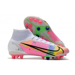 Nike Mercurial Superfly VIII Elite AG Bianco Rosa Nero