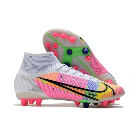 Nike Mercurial Superfly VIII Elite AG Bianco Rosa Nero