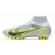 Nike Mercurial Superfly VIII Elite AG Bianco Nero Metallic Argento Volt