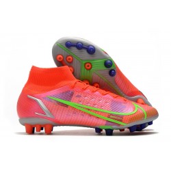 Nike Mercurial Superfly VIII Elite AG Cremisi Vivace Argento Metallico