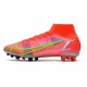 Nike Mercurial Superfly VIII Elite AG Cremisi Vivace Argento Metallico