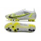 Nike Mercurial Vapor XIV Elite AG Bianco Nero Metallic Argento Volt