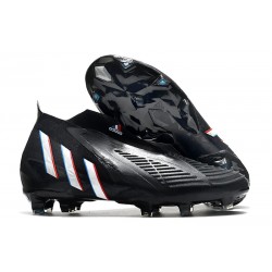 adidas Predator Edge+ FG Scarpini Nero Core Bianco Rosso Vivido