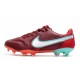 Nuovo Nike Tiempo Legend IX Elite FG Team Rosso Bianco Ibisco Mistico