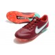 Nuovo Nike Tiempo Legend IX Elite FG Team Rosso Bianco Ibisco Mistico