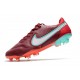 Nuovo Nike Tiempo Legend IX Elite FG Team Rosso Bianco Ibisco Mistico