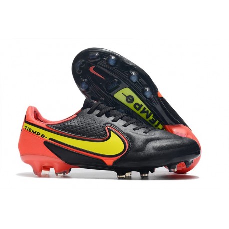 Nuovo Nike Tiempo Legend IX Elite FG Nero Giallo Rosso