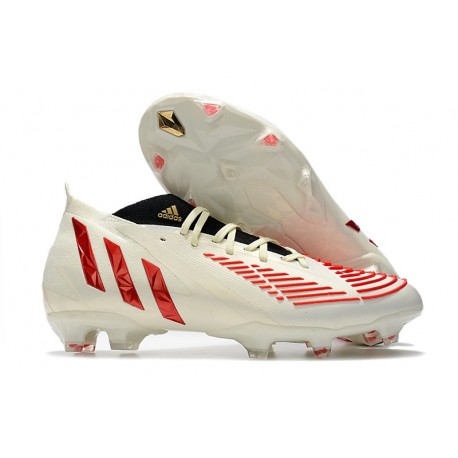 Scarpe adidas Predator Edge.1 FG Bianco Off Rosso Vivido Oro Metallico