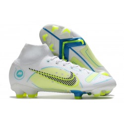 Nike Mercurial Superfly 8 Elite FG Bianco Blu Giallo