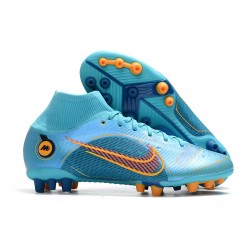 Nike Mercurial Superfly VIII Elite AG Blu Cloro Arancione Laser Marina