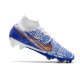 Nike Scarpe Zoom Mercurial Superfly IX Elite FG Bianco Blu Rosso