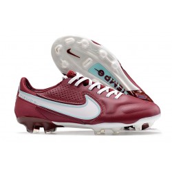 Nuovo Nike Tiempo Legend IX Elite FG Team Rosso Bianco Ibisco Mistico