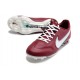 Nuovo Nike Tiempo Legend IX Elite FG Team Rosso Bianco Ibisco Mistico