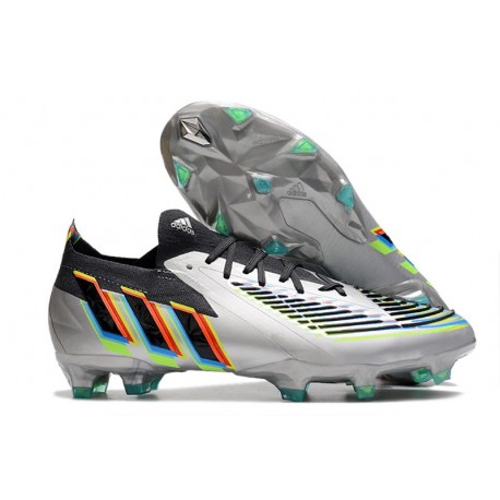 adidas Predator Edge.1 L FG Argento Metallico Nero Core Giallo Solare