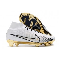 Nike Scarpe Zoom Mercurial Superfly IX Elite FG Bianco Oro Metallico