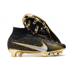 Nike Scarpe Zoom Mercurial Superfly IX Elite FG Nero Oro Metallico