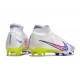 Nike Air Zoom Mercurial Superfly 9 Elite FG Bianco Rosa Blu