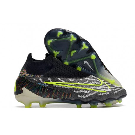 Nike Phantom GX Elite Dynamic Fit FG Nero Volt Bianco Blu Glow