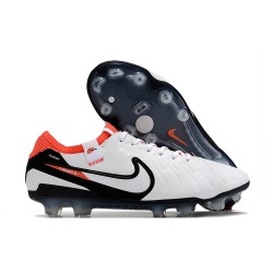 Scarpe da Calcio Nike Tiempo Legend 10 Elite FG Bianco Nero Cremisi Vivace