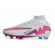 Scarpe Nike Zoom Mercurial Superfly IX Elite FG Bianco Rosa Blu