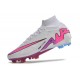 Scarpe Nike Zoom Mercurial Superfly IX Elite FG Bianco Rosa Blu