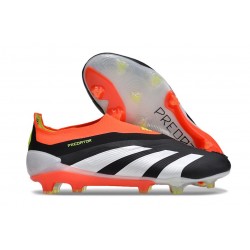 Scarpe Adidas Predator 24 Elite FG Nero Core Bianco Rosso Solare