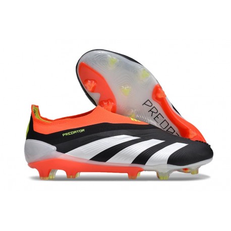 Scarpe Adidas Predator 24 Elite FG Nero Core Bianco Rosso Solare