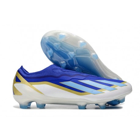 Adidas X Crazyfast.1 FG Senza Lacci Messi Blu Lucido Blu Burst Bianco