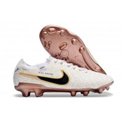 Scarpe da Calcio Nike Tiempo Legend 10 Elite FG Bianco Oro Nero