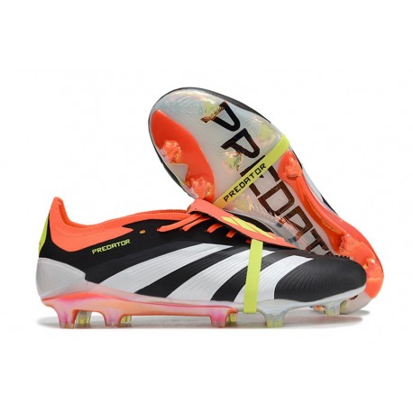 adidas Predator Elite Foldover Tongue FG Nero Core Bianco Rosso Solare