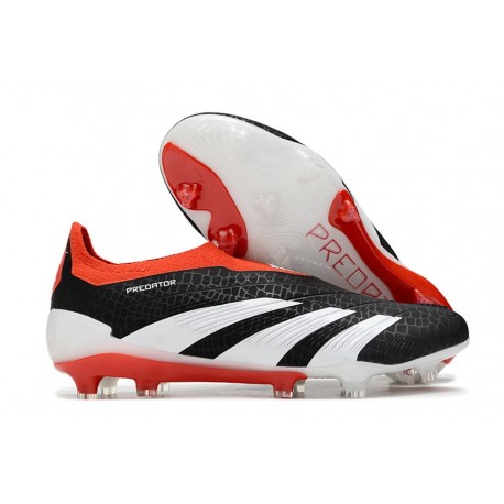 Scarpe Adidas Predator 24 Elite FG Nero Core Bianco Rosso Solare