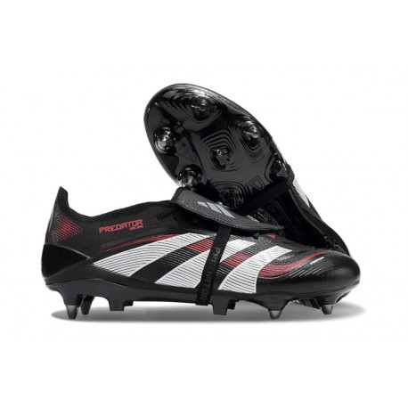 adidas Predator Elite Foldover Tongue FG Nero Grigio 4 Rosso Lucido