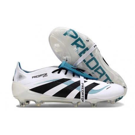 adidas Predator Elite Foldover Tongue FG Bianco Nero Ciano 