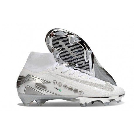 Nike Zoom Mercurial Superfly 10 Elite FG Bianco Argento