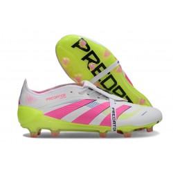 adidas Predator Elite Foldover Tongue FG Bianco Rosa Lucido Limone Lucido