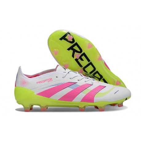 Scarpa da Calcio Adidas Predator Elite FG Bianco Rosa Lucido Limone Lucido