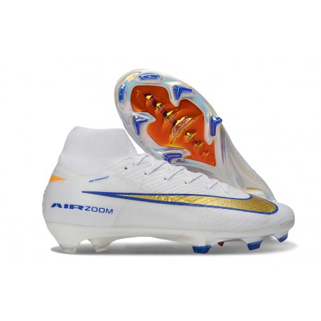 Scarpa da Calcio Nike Mercurial Superfly X Elite FG Bianco Blu Oro