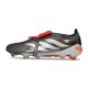 adidas Predator 26 Elite Fold-over Tongue FG Ferro Metallizzato Zero Metallico Rosso Lucido