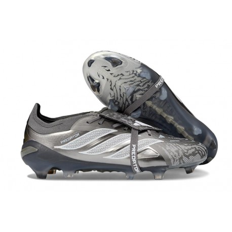 adidas Predator 26 Elite Fold-over Tongue FG Ferro Metallizzato 