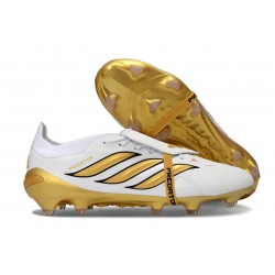 adidas Predator 26 Elite Fold-over Tongue FG Bianco Oro