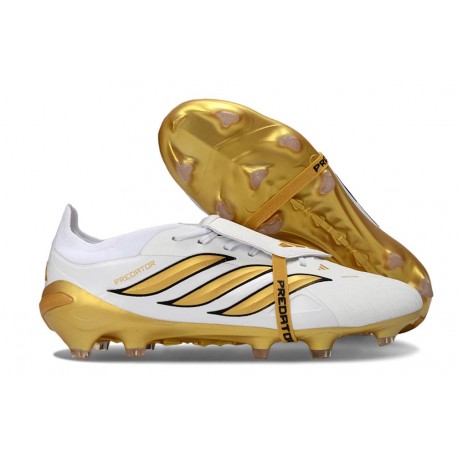 adidas Predator 26 Elite Fold-over Tongue FG Bianco Oro