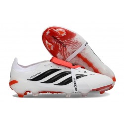 adidas Predator 26 Elite Fold-over Tongue FG Bianco Nero Rosso